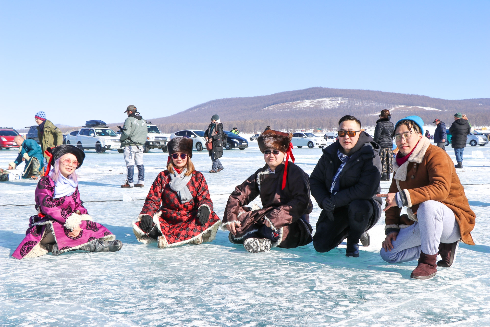 Guys on huvsgul ice