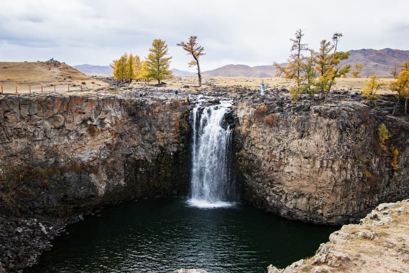 Red waterfall