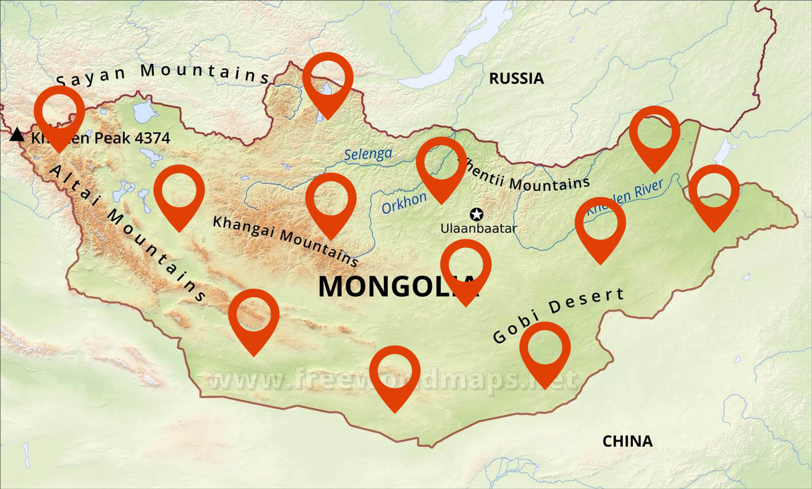 Mongoli attractions map